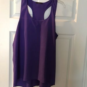 Purple razor back tank top